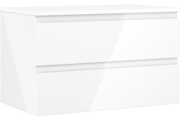 Mexen Orio, fürdőszobaszekrény 80 cm felsőrésszel, 2 fiókkal, fényes fehér, 91A10-08047-2-BFFC00