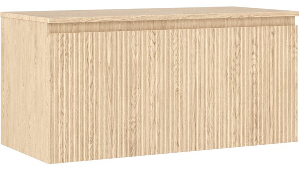 Mexen Rivel, fürdőszobaszekrény 100 cm-es munkalappal, 1 fiókkal, rovátkolt, tölgyfa, 91A20-10047-1-BFC81