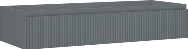 Mexen Rivel, fürdőszobaszekrény 120 cm, 1 fiók, rovátkolt, grafit matt, 91A20-12023-1-BF66