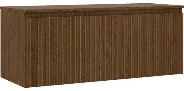Mexen Rivel, fürdőszobaszekrény 120 cm-es munkalappal, 1 fiókkal, rovátkolt, diófa, 91A20-12047-1-BFC86