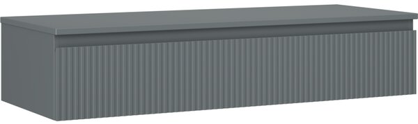 Mexen Rivel, fürdőszobaszekrény 120 cm-es felsőrésszel, 1 fiókkal, rovátkolt, grafit matt - 91A20-12023-1-BFC66