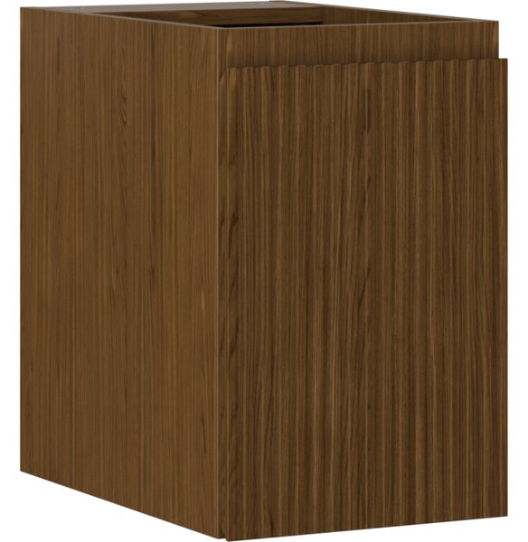 Mexen Rivel, fürdőszobaszekrény 30 cm, 1 ajtó, rovátkolt, diófa, 91A21-03047-1-BF86