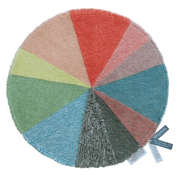 Mosható kézi szövésű gyapjú gyerek szőnyeg ø120 cm Pie Chart – Lorena Canals