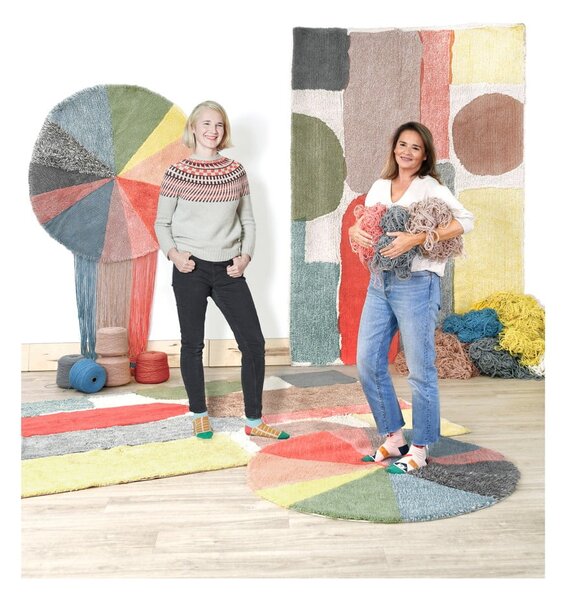 Mosható kézi szövésű gyapjú gyerek szőnyeg ø120 cm Pie Chart – Lorena Canals