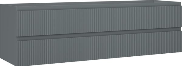 Mexen Rivel, fürdőszobaszekrény 160 cm, 2 fiókkal, hornyolt, grafit matt, 91A20-16047-2-BFF66
