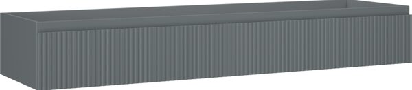 Mexen Rivel, fürdőszobaszekrény 160 cm, 1 fiók, rovátkolt, grafit matt, 91A20-16023-1-BF66