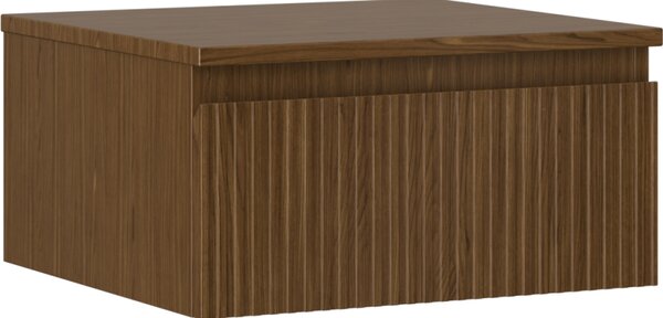 Mexen Rivel, fürdőszobaszekrény 50 cm-es munkalappal, 1 fiókkal, rovátkolt, diófa, 91A20-05023-1-BFC86