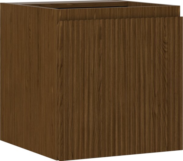 Mexen Rivel, fürdőszobaszekrény 45 cm, 1 ajtó, rovátkolt, diófa, 91A21-04547-1-BF86