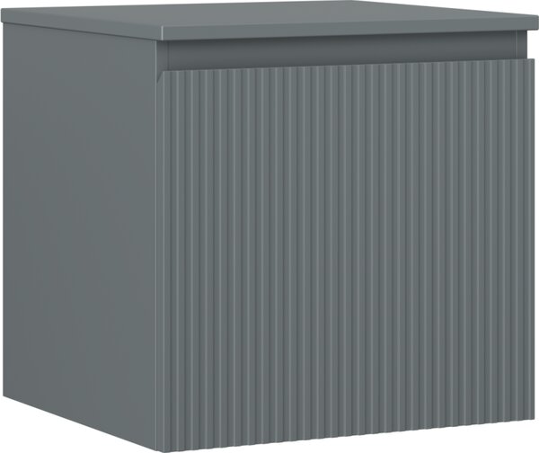 Mexen Rivel, fürdőszobaszekrény 50 cm felsőrésszel, 1 fiókkal, rovátkolt, grafit matt - 91A20-05047-1-BFC66
