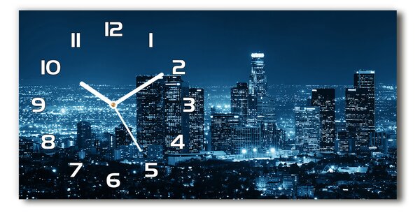 Négyszögletes üvegóra vízszintesen Los angeles éjjel