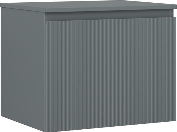 Mexen Rivel, fürdőszobaszekrény 60 cm-es felsőrésszel, 1 fiókkal, rovátkolt, grafit matt, 91A20-06047-1-BFC66