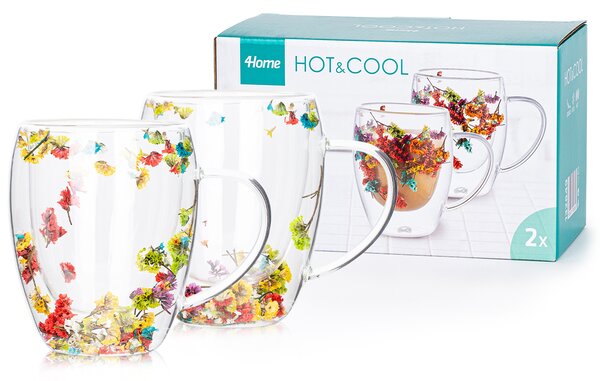 4Home Hot&Cool Flowers thermo pohár 350 ml, 2 db
