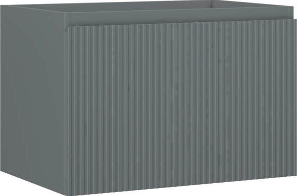 Mexen Rivel, fürdőszobaszekrény 70 cm, 1 fiók, rovátkolt, grafit matt, 91A20-07047-1-BF66