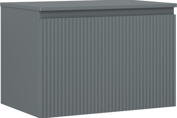 Mexen Rivel, fürdőszobaszekrény 70 cm-es felsőrésszel, 1 fiókkal, rovátkolt, grafit matt, 91A20-07047-1-BFC66