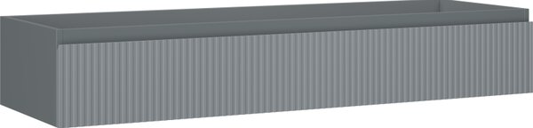 Mexen Rivel, mosdó alatti fürdőszobaszekrény 140 cm, 1 fiók, rovátkolt, grafit matt, 91A20-14023-1-BF66