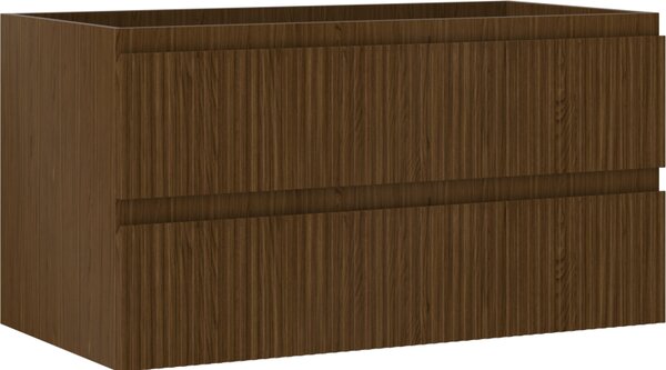 Mexen Rivel, fürdőszobaszekrény 90 cm, 2 fiókkal, hornyolt, diófa, 91A20-09047-2-BFF86