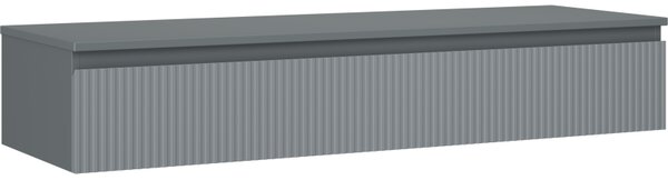 Mexen Rivel, fürdőszobaszekrény mosdó alá 140 cm felsőrésszel, 1 fiókkal, rovátkolt, grafit matt - 91A20-14023-1-BFC66