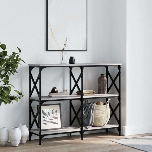 VidaXL szürke sonoma színű szerelt fa tálalóasztal 100 x 28 x 80,5 cm