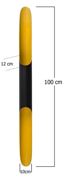 Modern henger alakú fém falilámpa, fekete-sárga - SAMOURAI