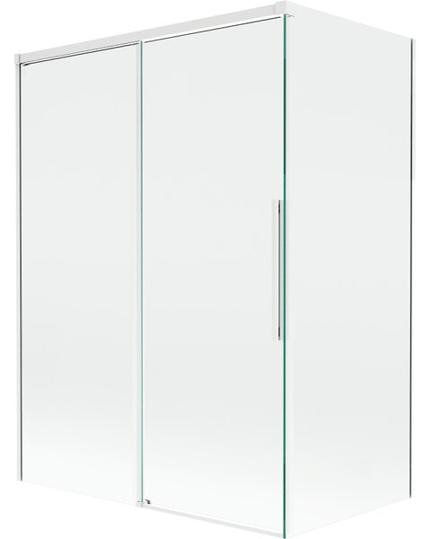 Mexen Rox, kétszárnyú tolóajtós kádparaván 120 + 70 x 150 cm, 8 mm-es átlátszó üveg, fehér profil, 8C9-120-070-20-00