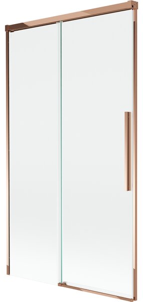 Mexen Rox, kétszárnyú tolóajtós kádparaván 100 x 150 cm, 8 mm-es átlátszó üveg, rozéarany profil, 8C9-100-001-60-00
