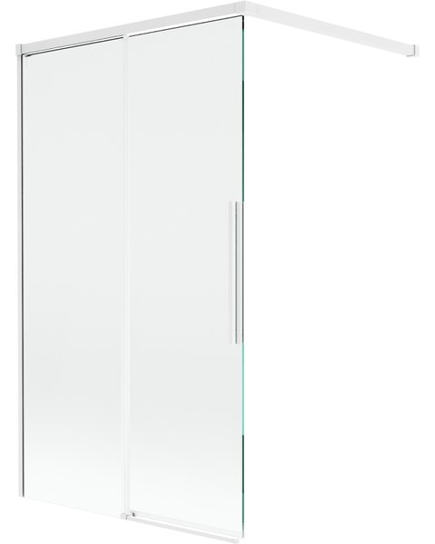 Mexen Rox, kétszárnyú tolóajtós kádparaván 100 x 150 cm, 8 mm-es átlátszó üveg, fehér profil, 8C9-100-003-20-00