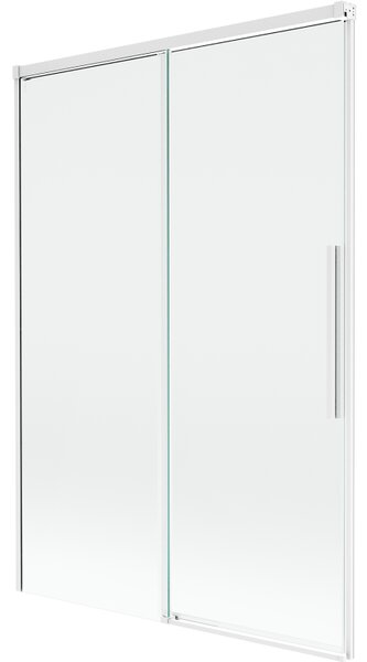 Mexen Rox, kétszárnyú tolóajtós kádparaván 120 x 150 cm, 8 mm-es átlátszó üveg, fehér profil, 8C9-120-001-20-00