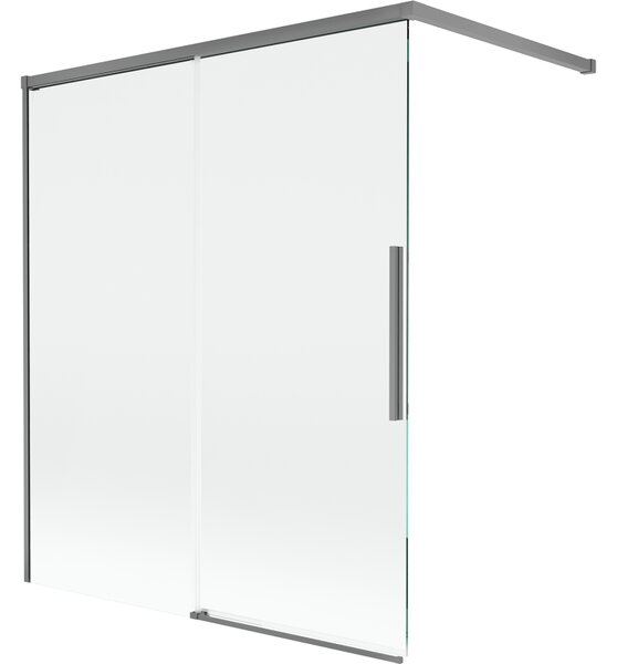 Mexen Rox, kétszárnyú tolóajtós kádparaván 120 x 150 cm, 8 mm-es átlátszó üveg, grafit profil, 8C9-120-003-95-00