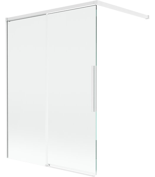 Mexen Rox, kétszárnyú tolóajtós kádparaván 120 x 150 cm, 8 mm-es átlátszó üveg, fehér profil, 8C9-120-003-20-00
