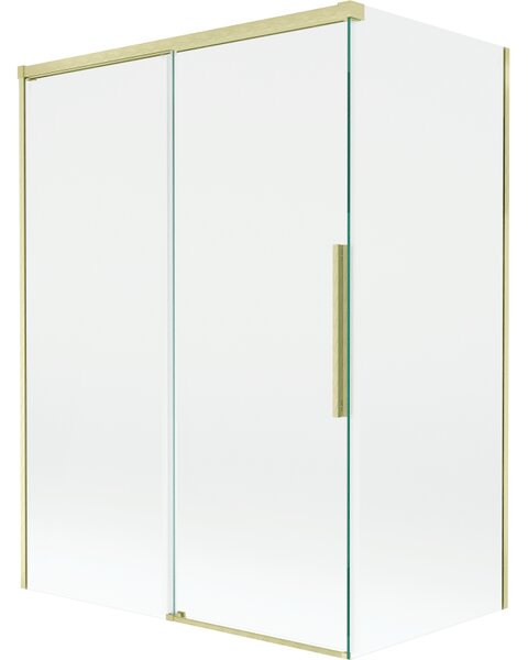Mexen Rox, kétszárnyú tolóajtós kádparaván 120 + 70 x 150 cm, 8 mm-es átlátszó üveg, matt arany profil, 8C9-120-070-55-00