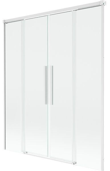 Mexen Rox, kétszárnyú tolóajtós kádparaván 140 x 150 cm, 8 mm-es átlátszó üveg, fehér profil, 8C9-140-002-20-00