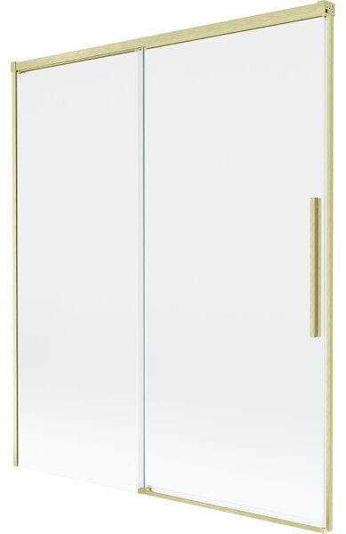Mexen Rox, kétszárnyú tolóajtós kádparaván 140 x 150 cm, 8 mm-es átlátszó üveg, matt arany profil, 8C9-140-001-55-00