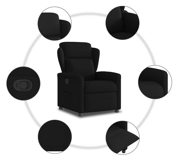VidaXL fekete szövet dönthető fotel