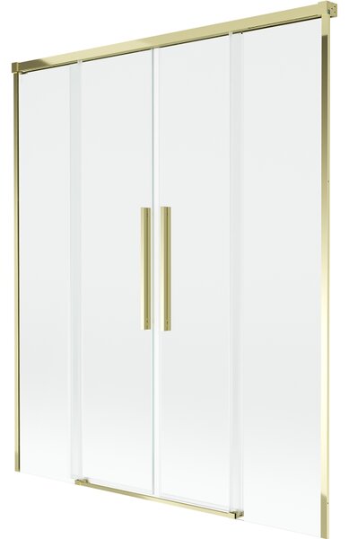 Mexen Rox, kétszárnyú tolóajtós kádparaván 140 x 150 cm, 8 mm-es átlátszó üveg, arany fényes profil, 8C9-140-002-50-00