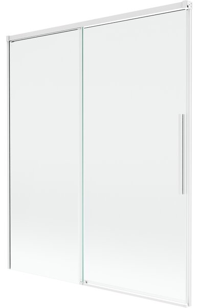 Mexen Rox, kétszárnyú tolóajtós kádparaván 140 x 150 cm, 8 mm-es átlátszó üveg, fehér profil, 8C9-140-001-20-00
