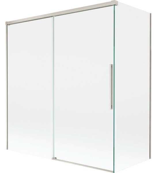 Mexen Rox, kétszárnyú tolóajtós kádparaván 150 + 70 x 150 cm, 8 mm-es átlátszó üveg, acélprofil, 8C9-150-070-97-00