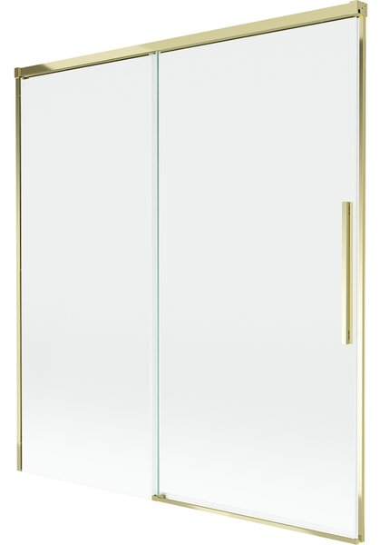 Mexen Rox, kétszárnyú tolóajtós kádparaván 150 x 150 cm, 8 mm-es átlátszó üveg, arany fényes profil, 8C9-150-001-50-00