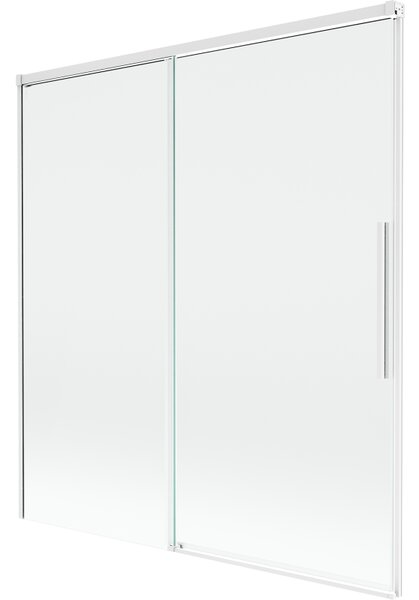 Mexen Rox, kétszárnyú tolóajtós kádparaván 150 x 150 cm, 8 mm-es átlátszó üveg, fehér profil, 8C9-150-001-20-00