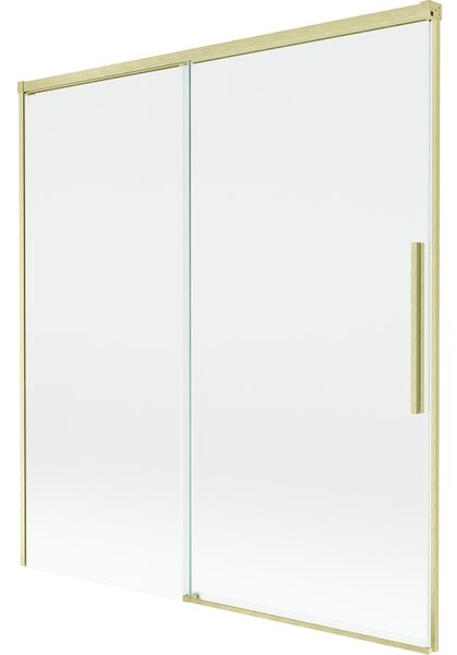 Mexen Rox, kétszárnyú tolóajtós kádparaván 150 x 150 cm, 8 mm-es átlátszó üveg, matt arany profil, 8C9-150-001-55-00