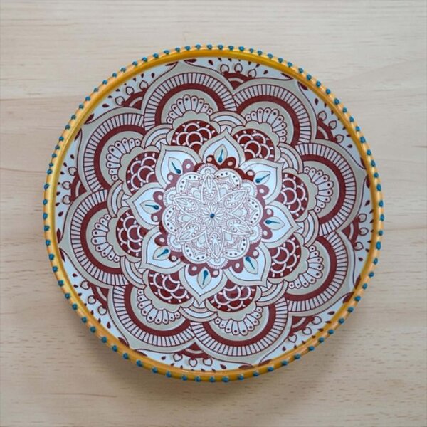 Gazania Terrakotta Mandala kerámia tál – 25 cm