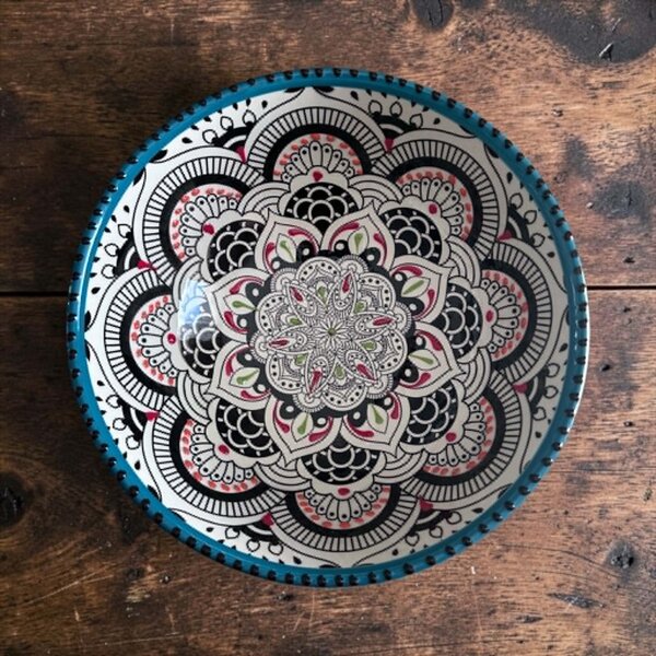Gazania Smaragd Mandala kerámia tál – 25 cm
