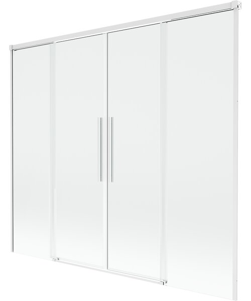 Mexen Rox, kétszárnyú tolóajtós kádparaván 170 x 150 cm, 8 mm-es átlátszó üveg, fehér profil, 8C9-170-002-20-00
