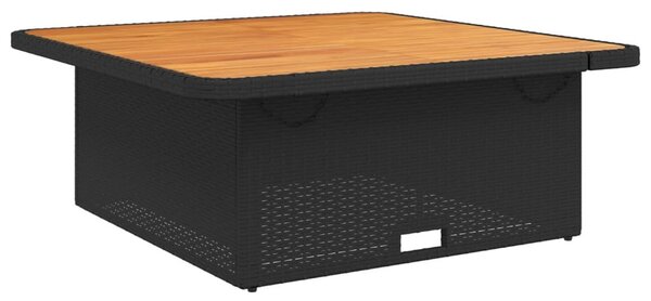 5 részes fekete polyrattan kerti étkezőgarnitúra párnákkal