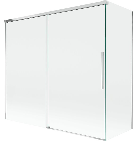 Mexen Rox, kétszárnyú tolóajtós kádparaván 170 + 70 x 150 cm, 8 mm-es átlátszó üveg, króm profil, 8C9-170-070-01-00