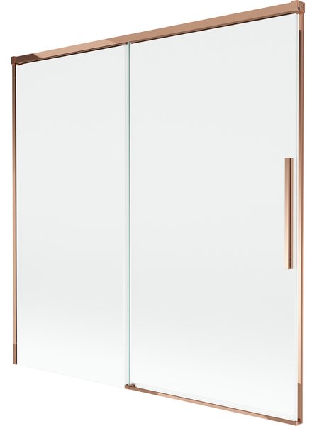 Mexen Rox, kétszárnyú tolóajtós kádparaván 160 x 150 cm, 8 mm-es átlátszó üveg, rozéarany profil, 8C9-160-001-60-00