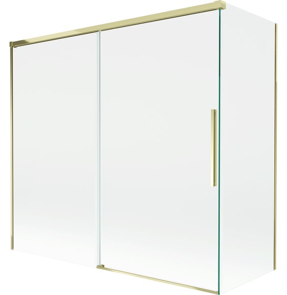 Mexen Rox, kétszárnyú tolóajtós kádparaván 170 + 70 x 150 cm, 8 mm-es átlátszó üveg, arany fényes profil, 8C9-170-070-50-00