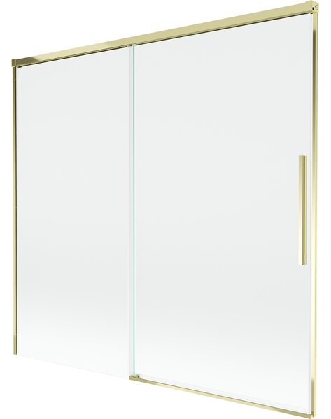 Mexen Rox, kétszárnyú tolóajtós kádparaván 170 x 150 cm, 8 mm-es átlátszó üveg, arany fényes profil, 8C9-170-001-50-00
