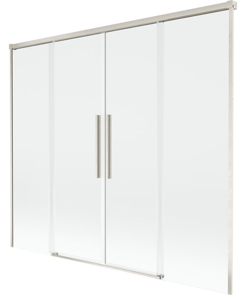 Mexen Rox, kétszárnyú tolóajtós kádparaván 170 x 150 cm, 8 mm-es átlátszó üveg, acélprofil, 8C9-170-002-97-00