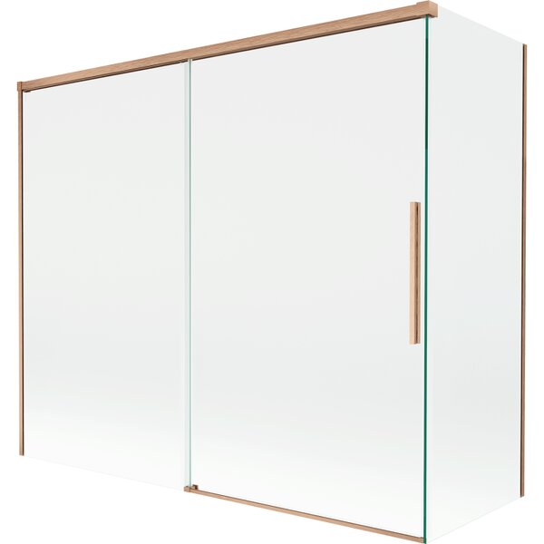 Mexen Rox, kétszárnyú tolóajtós kádparaván 180 + 80 x 150 cm, 8 mm-es átlátszó üveg, matt réz profil, 8C9-180-080-65-00