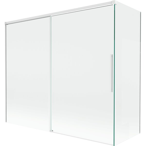 Mexen Rox, kétszárnyú tolóajtós kádparaván 180 + 80 x 150 cm, 8 mm-es átlátszó üveg, fehér profil, 8C9-180-080-20-00